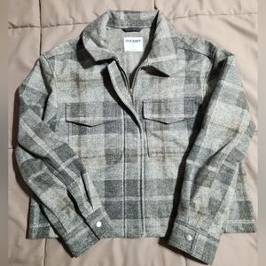 Old Navy Women's Gray Plaid Utility Jacket